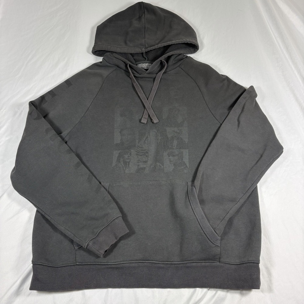 Taylor Swift The Eras Tour Pullover Black Hoodie US Dates Medium Faded Swiftie